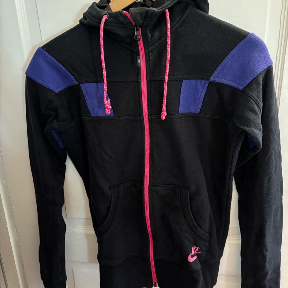 Nike Black and Purple Hoodie